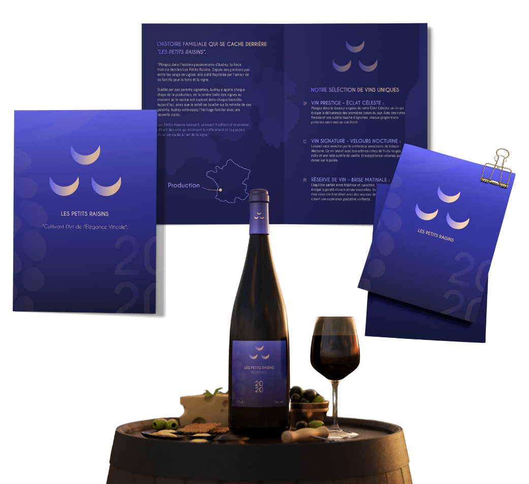 mockup identité visuelle marque de vin